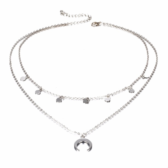 3 for $25⚡️sequins & horn crescent moon necklace - Picture 5 of 7